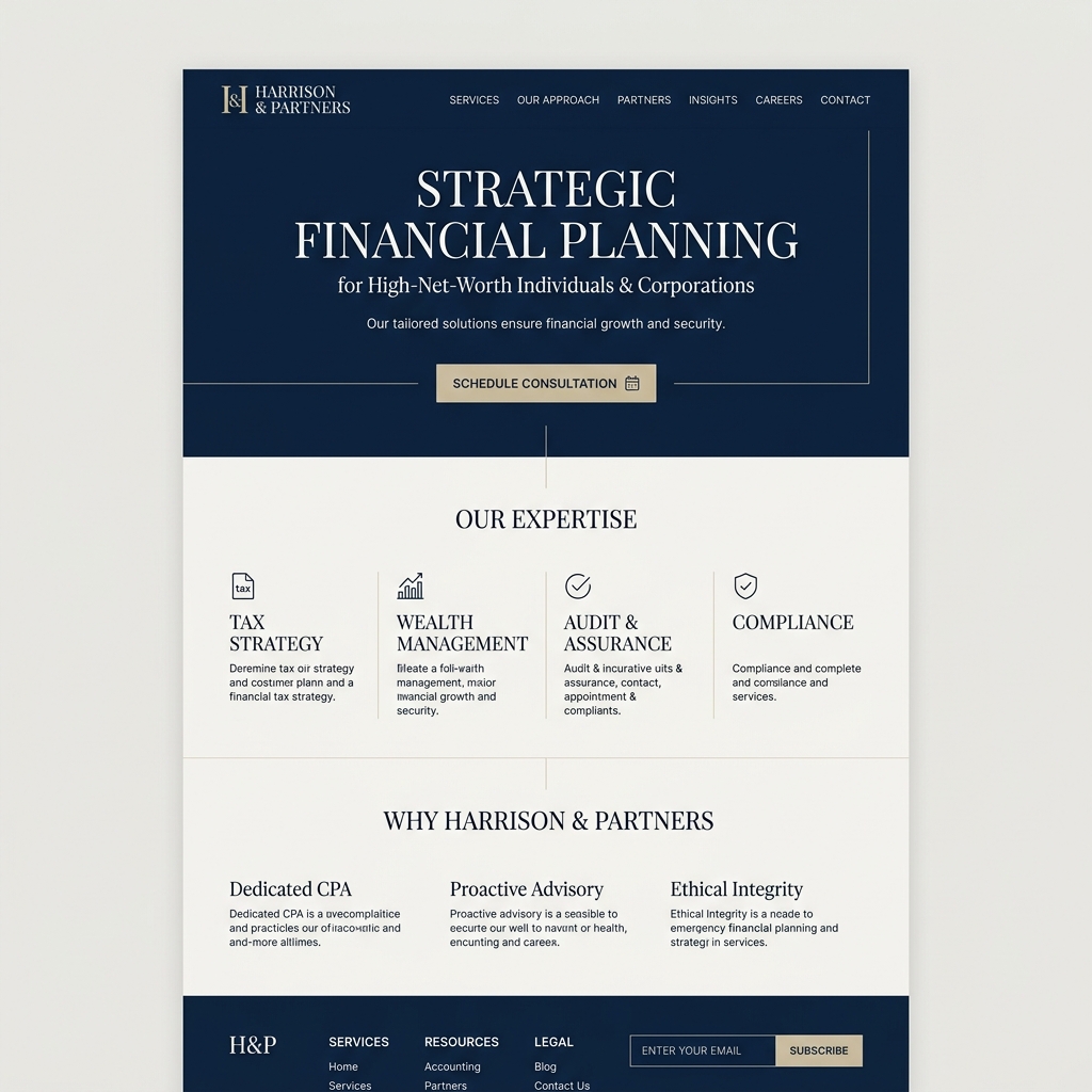 Corporate CPA Firm Website Mockup